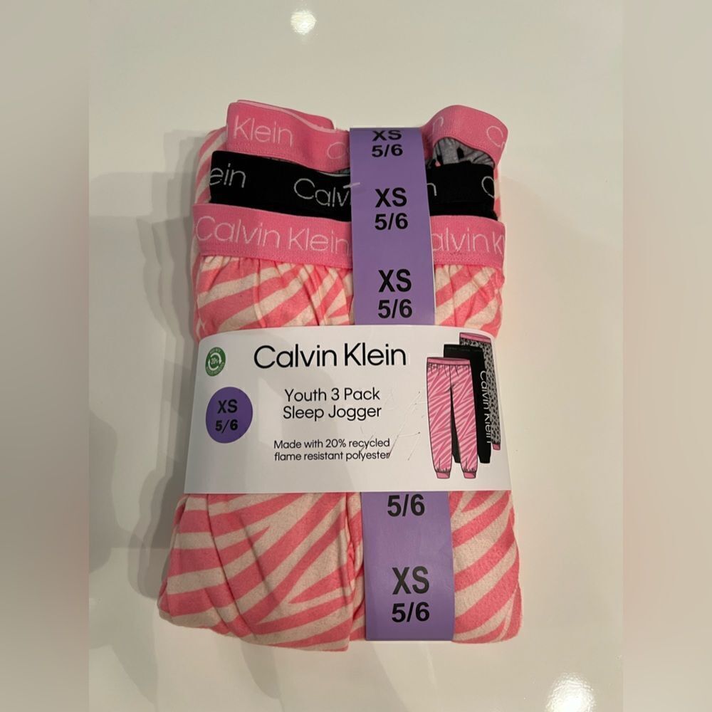 NWT Calvin Klein Youth 3 Pack Sleep Jogger for girl